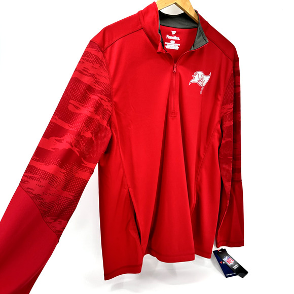 Tampa Bay Buccaneers Mens Large 1/4 Zip Pullover Jacket NFL Red Fanatics NEW - Picture 3 of 10